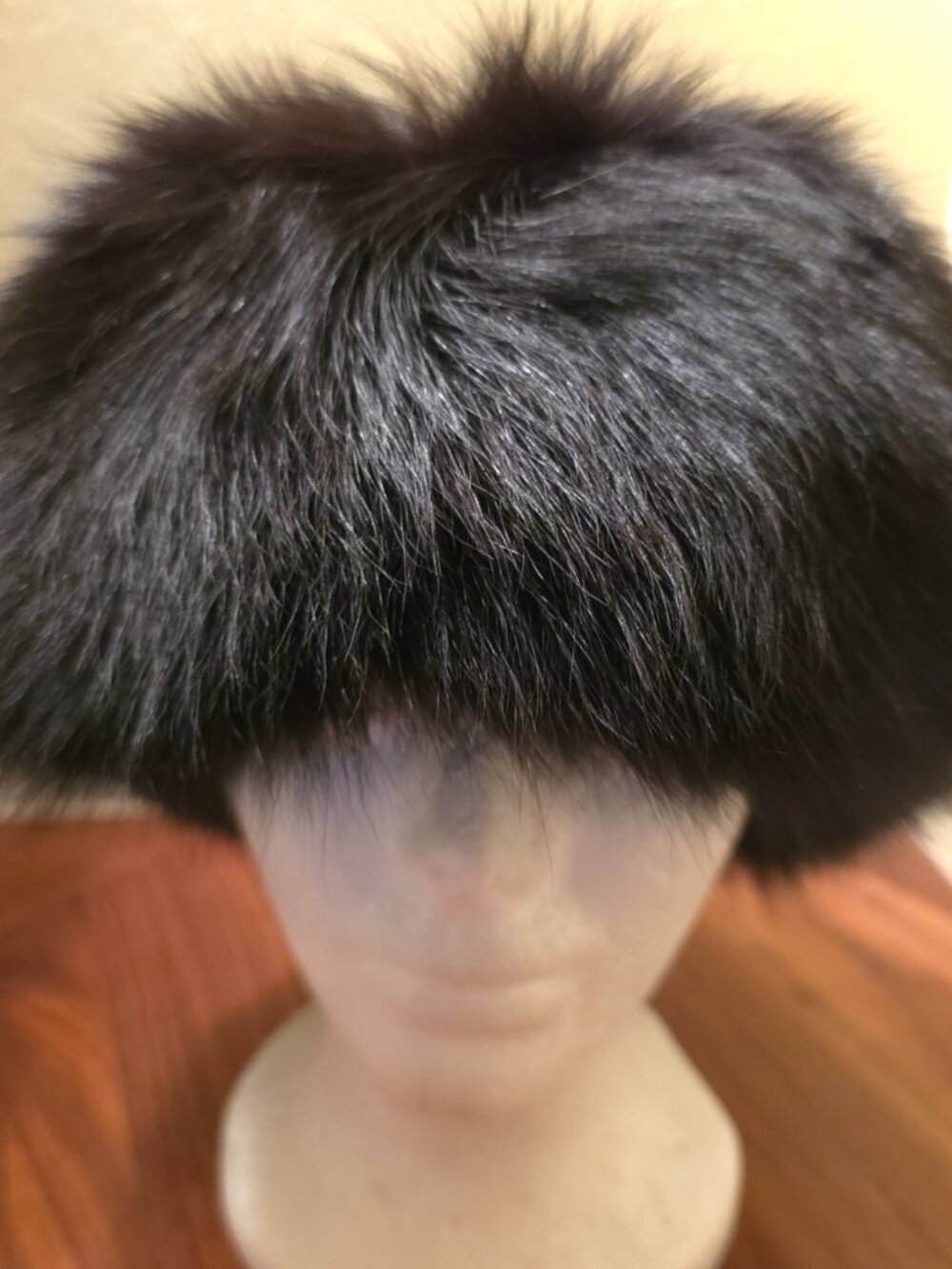 Vintage Real Fur and Knit Hat